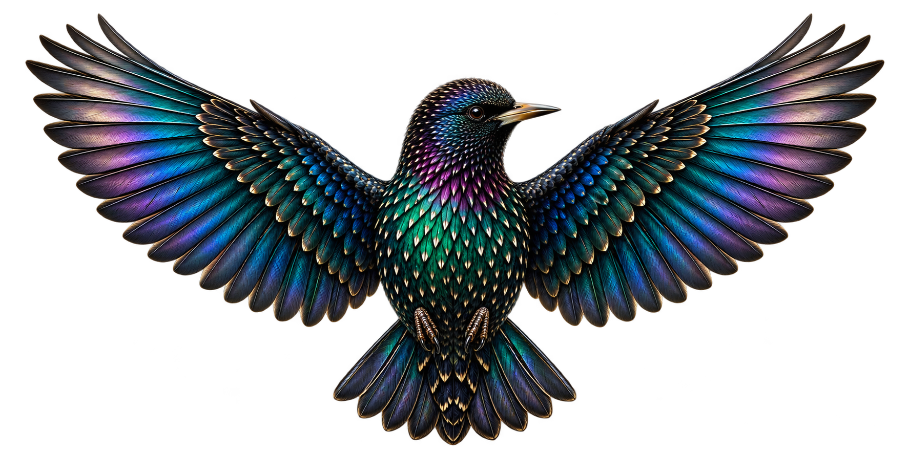 Iridescent European starling